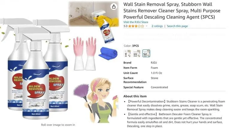 stubborn wall stains remover amazon screenshot