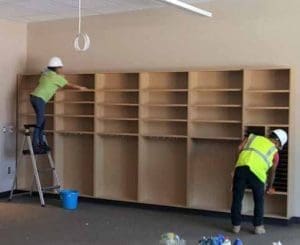 Final cleaning of office space