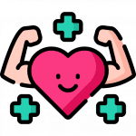 heart icon with arms