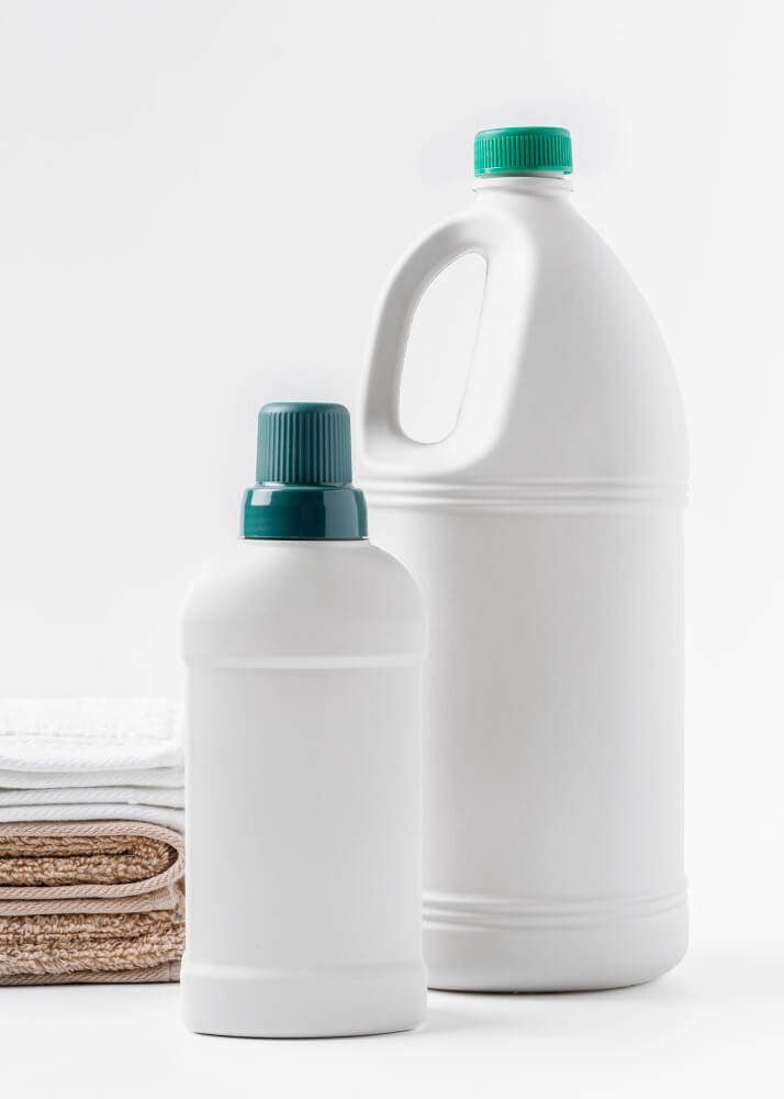 cleaning solution in an unlabelled bottle