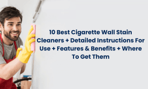 man cleaning wall with copyspace for title of an article about best cigarette wall stain removers