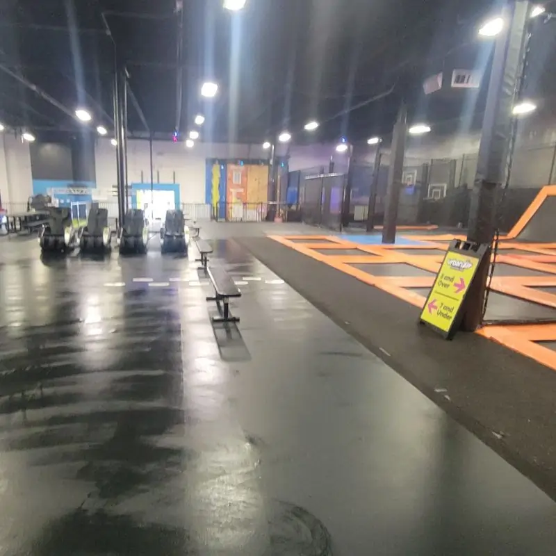 Rubber floor cleaning in indoor playground in Arlington TX