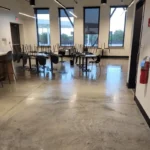 Completed concrete floor cleaning in school break room - Dallas TX