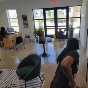 Floor cleaning and window cleaning in Lancaster office space