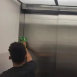 Metal cleaning elevator in Lancaster office building