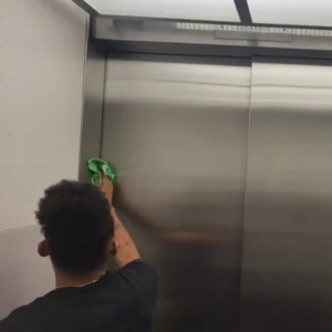Metal cleaning elevator in Lancaster office building