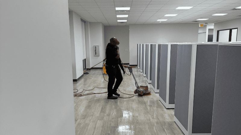 Floor cleaning of tile floors in Dallas office space Floor cleaning of tile floors in Dallas office space