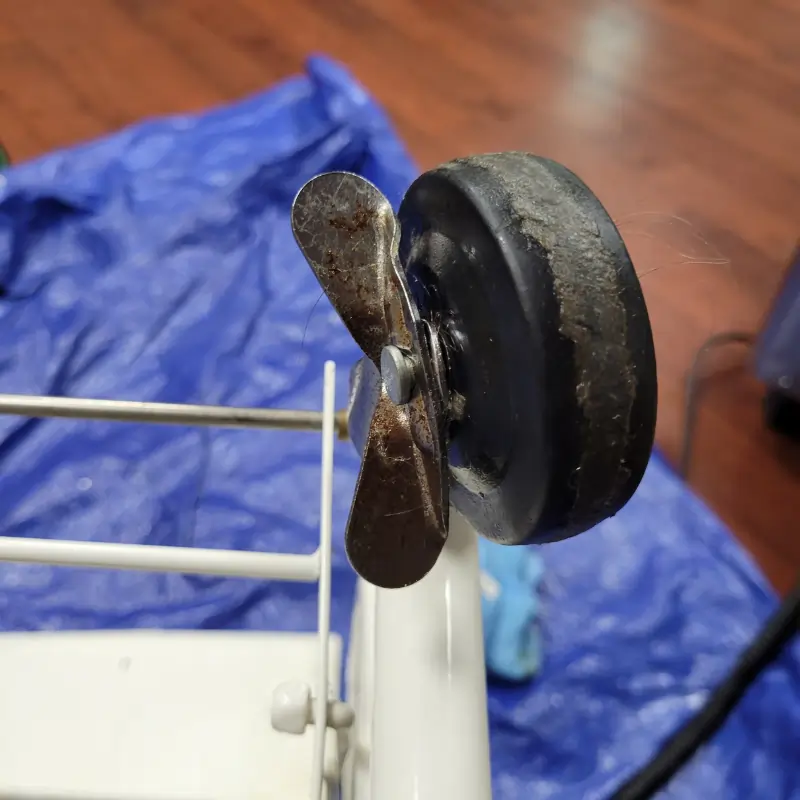 Medical equipment cleaning - before cleaning and restoring medication cart wheels