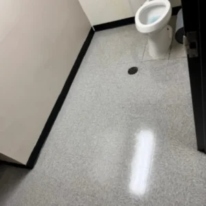 After - Post-renovation VCT floor strip and wax for optometrist store VisionWorks in Mesquite TX