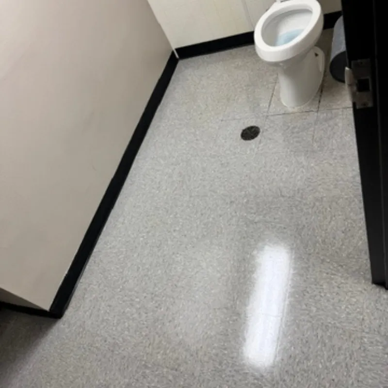 After - Post-renovation VCT floor strip and wax for optometrist store VisionWorks in Mesquite TX