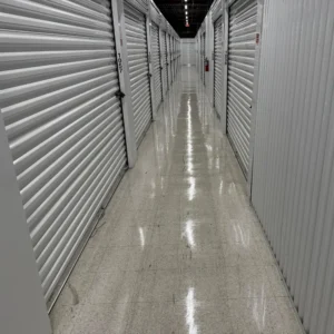 After - VCT strip and wax of 54,000 sq ft storage facility in Arlington TX