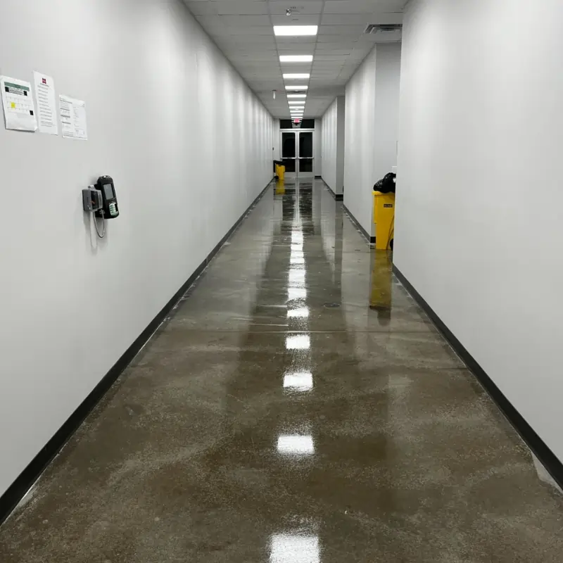 After picture - cleaning and polishing cement floors in medical facility