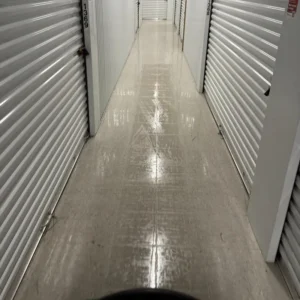 Before - VCT strip and wax of 54,000 sq ft storage facility in Arlington TX