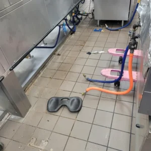 Floor tile and grout cleaning in Arlington tx food retail store - Before picture