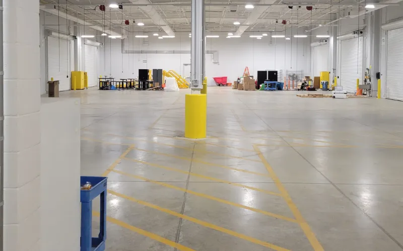 Warehouse cleaning - cleaning 65,000 sq ft concrete floor in Garland TX warehouse facility